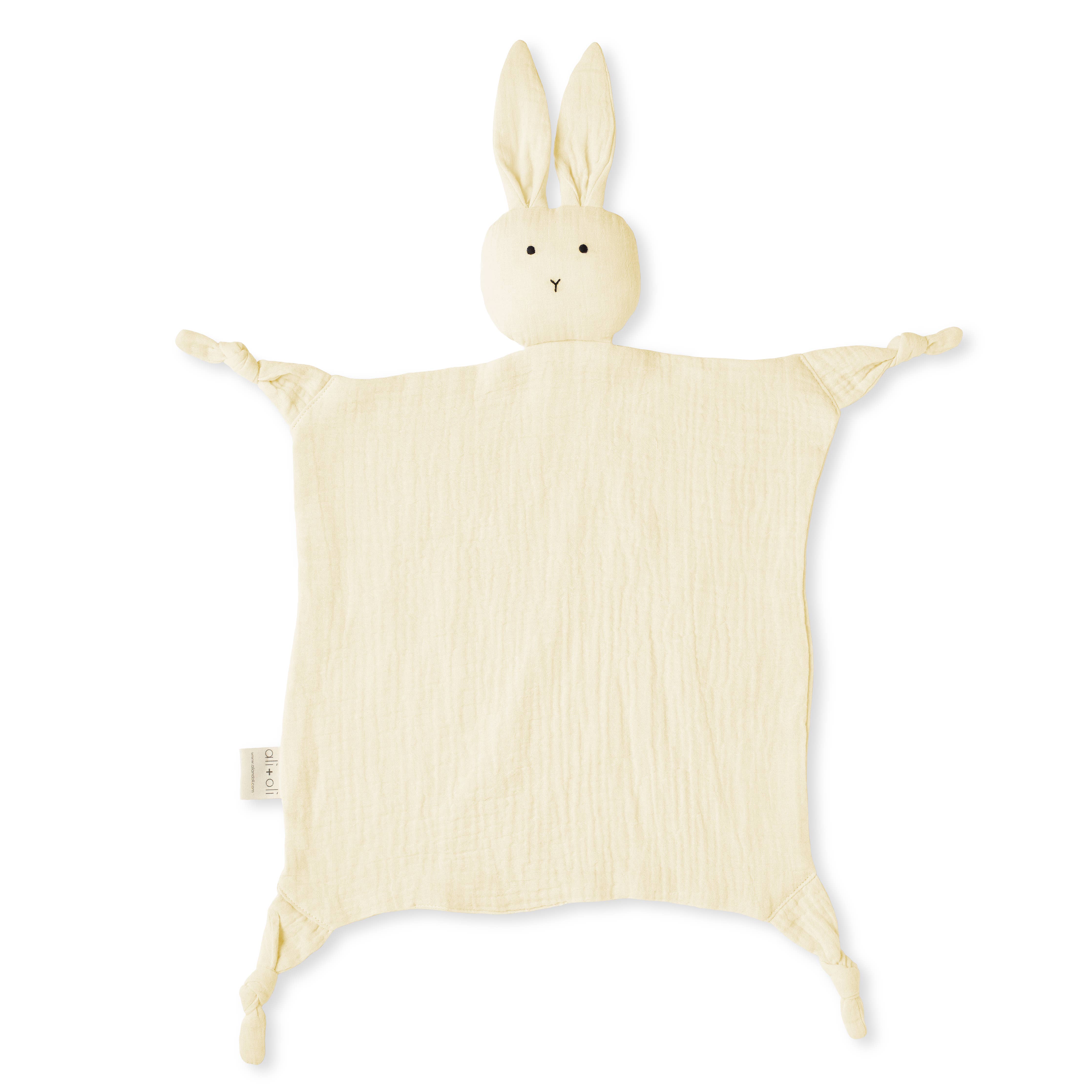 Cuddle Security Blanket Soft Muslin Cotton - Bunny (Natural)