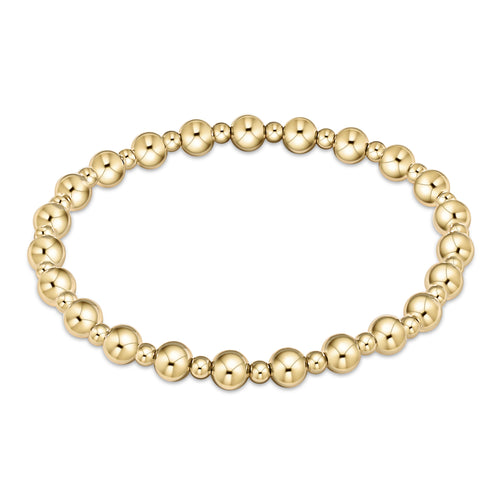 Classic Grateful Pattern 5mm bead bracelet - Gold