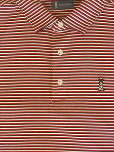 Beacon Hill Red/Black/White Striped Short Sleeve Polo