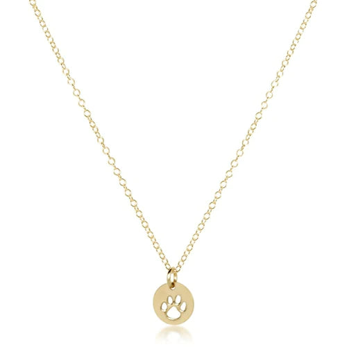 16" Necklace Gold - Paw Print