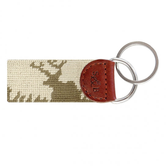 Deer Hunting Needlepoint Key Fob