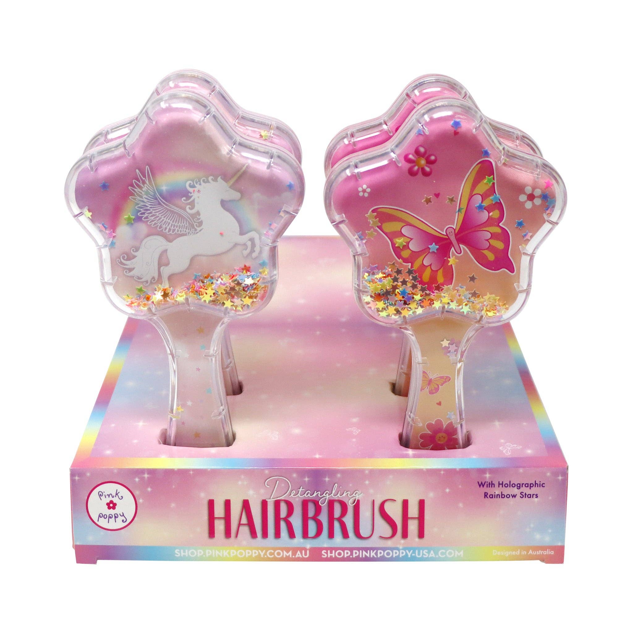 Unicorn & Vibrant Vacation Holographic Glitter Hairbrush
