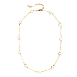 Framed Crystal Accented Collar Necklace
