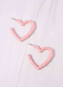 Admirer Pearl Heart Earring Light Pink