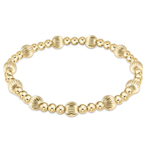 Extends Dignity Sincerity 6mm Pattern Bead Bracelet - Gold