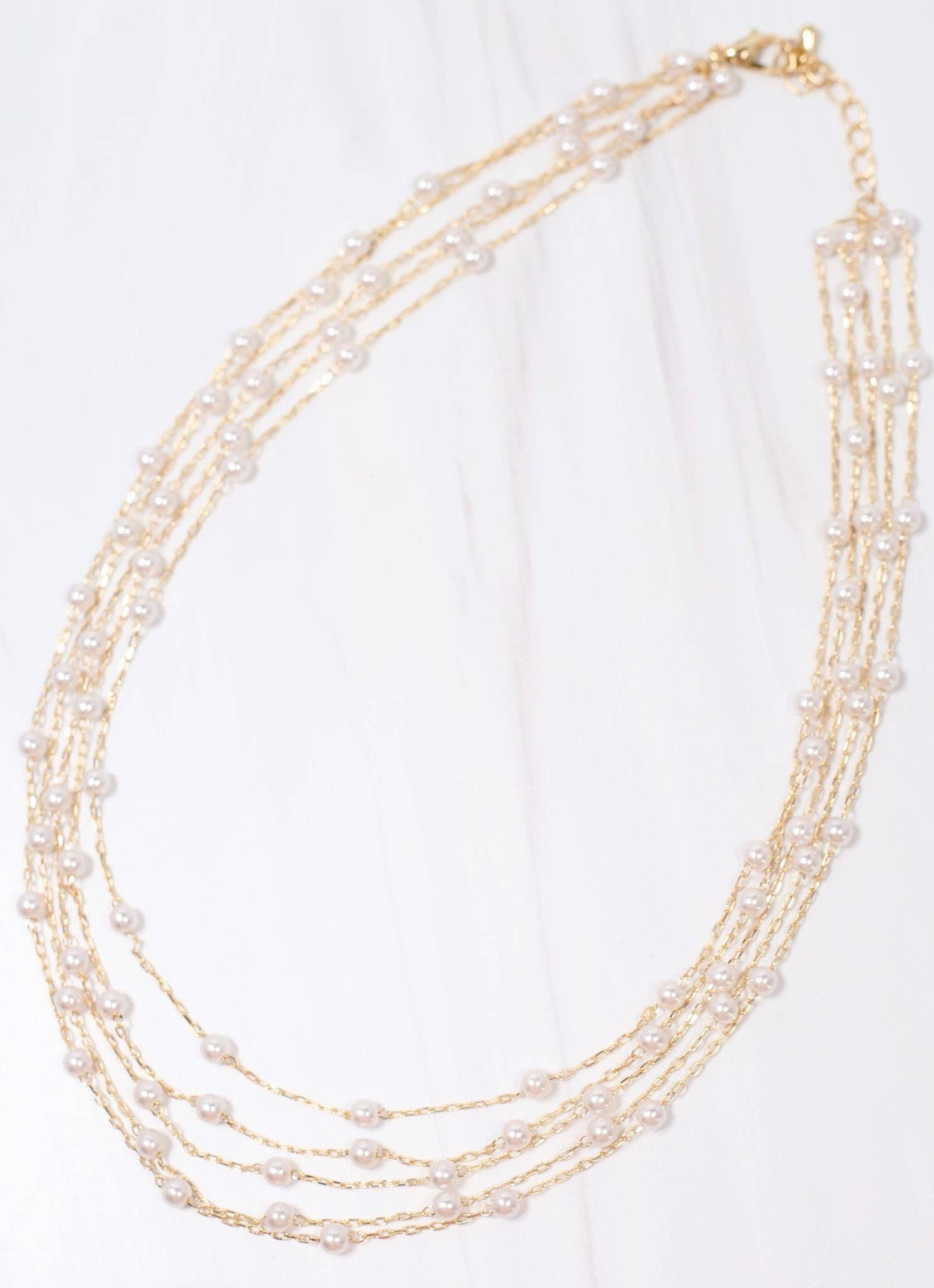 Warwick Layered Pearl Necklace - Gold