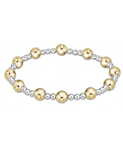 Classic Sincerity Pattern Bead Bracelet - Mixed Metal