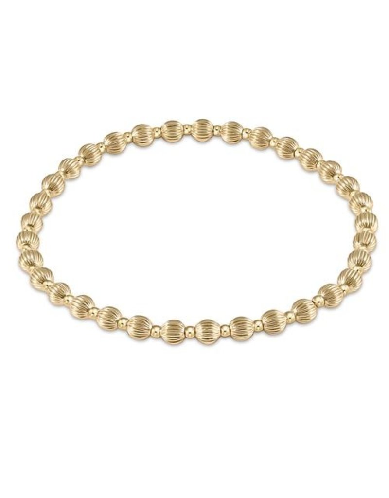 enewton Extends Dignity Grateful Pattern Gold Bead Bracelet 4mm