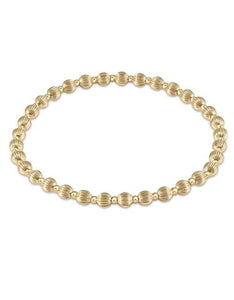 enewton Extends Dignity Grateful Pattern Gold Bead Bracelet 4mm
