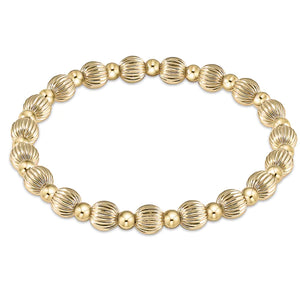 Extends Dignity 6mm Pattern Bead Bracelet -  Gold