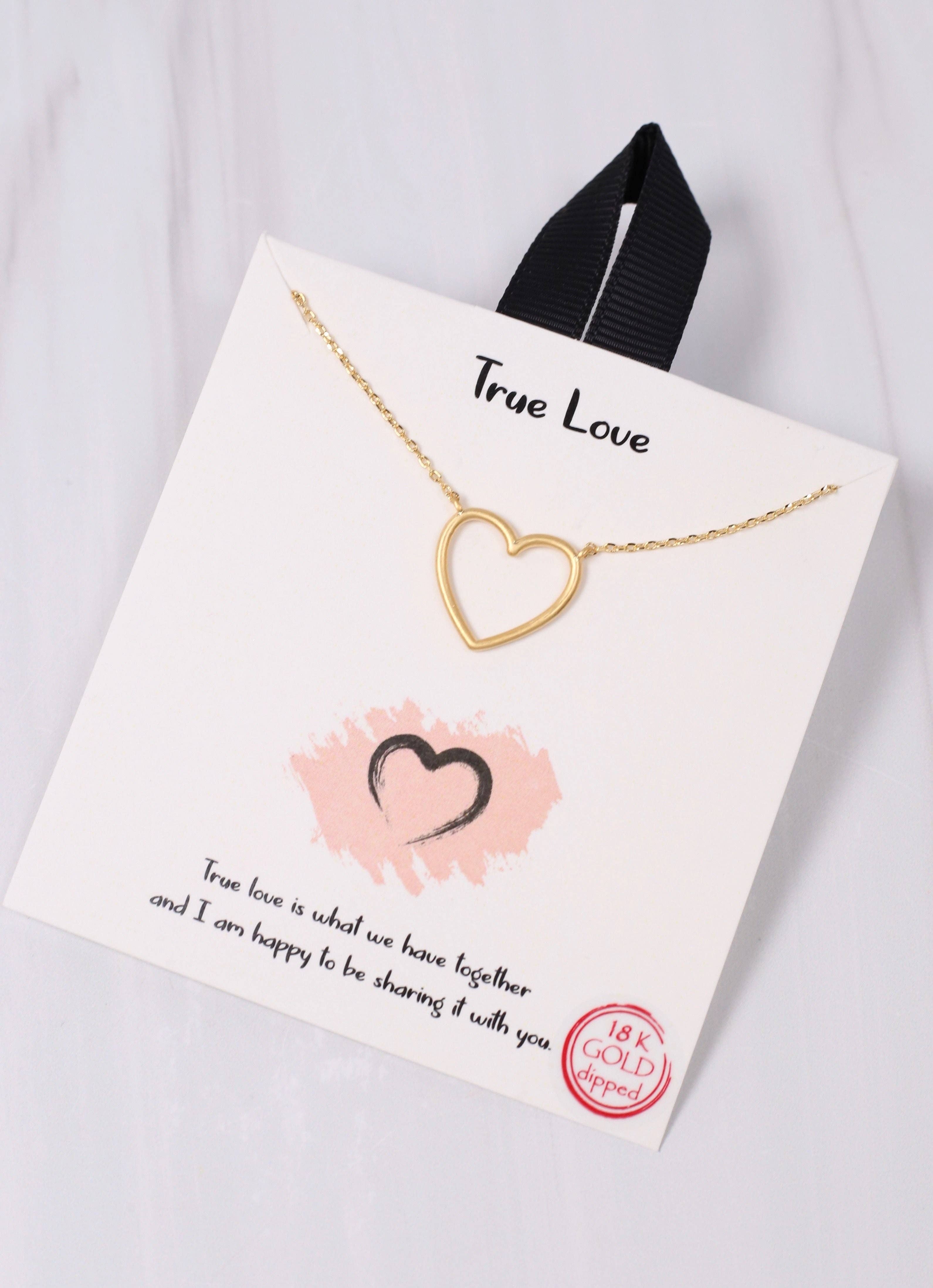 True Love Heart Necklace in Gold