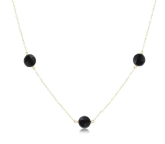 Admire 15" Choker Simplicity Chain Gold - Faceted Onyx