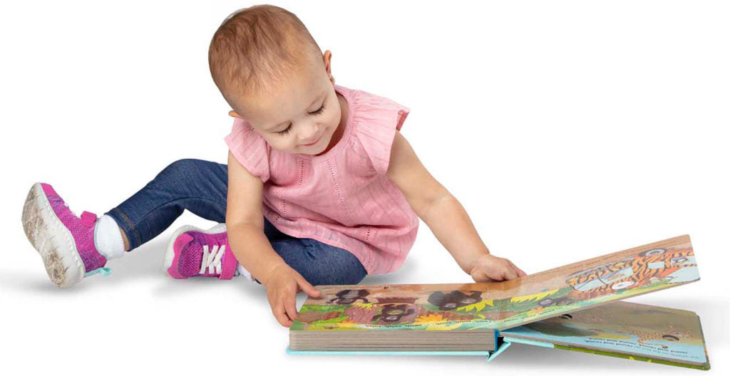 Poke-A-Dot | The Wheels on the Bus Wild Safari Board Book | Melissa & Doug