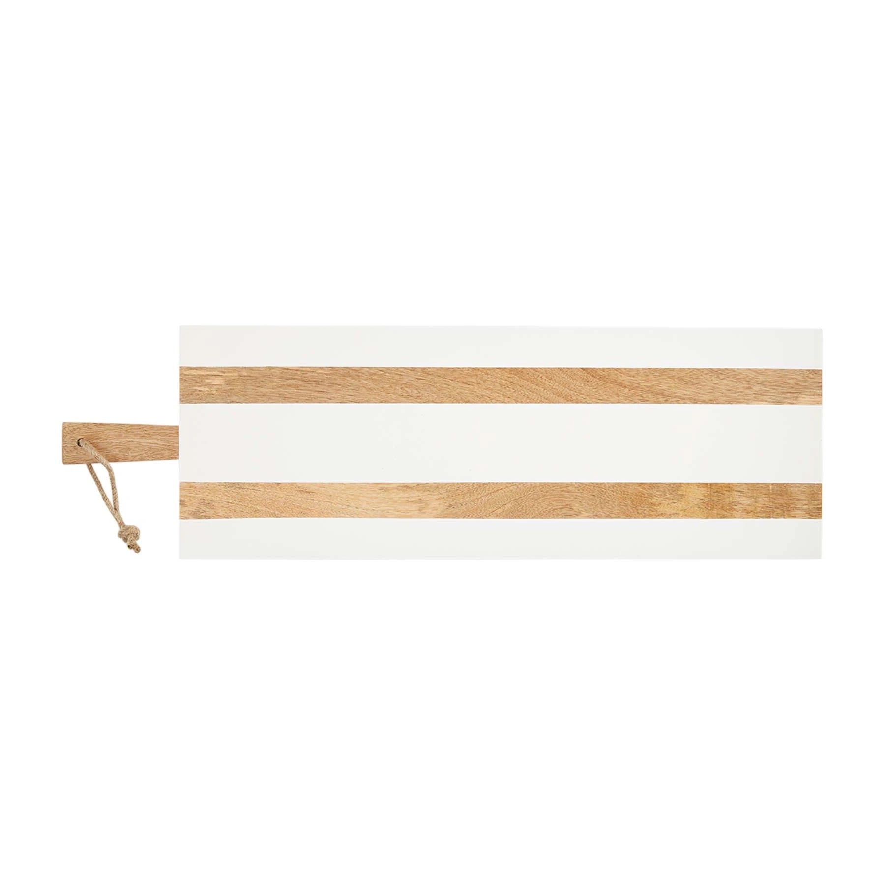 Long Wooden Serving Charcuterie Board in White