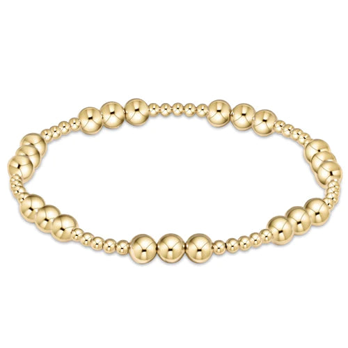 Extends Classic Joy Pattern 5mm Bead Bracelet - Gold