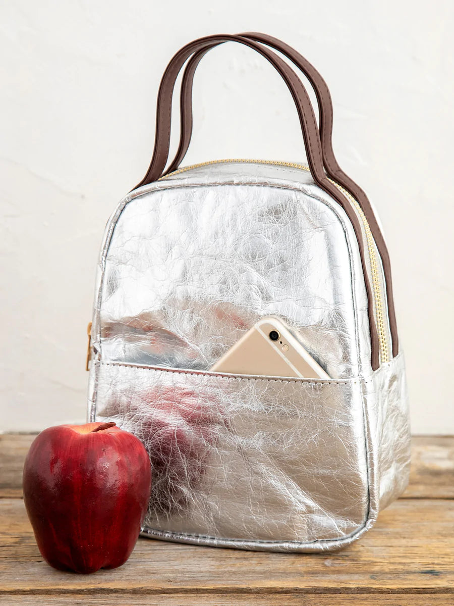 Penny Paper Lunch Bag in Silver
