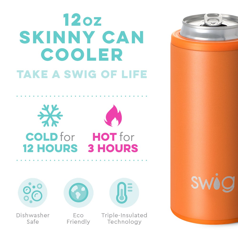 Swig Matte Orange Skinny Can Cooler (12oz)