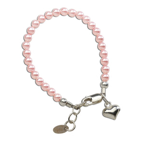 Serenity 2 (Pink) - Sterling Silver Pearl Baby Bracelet for Kids