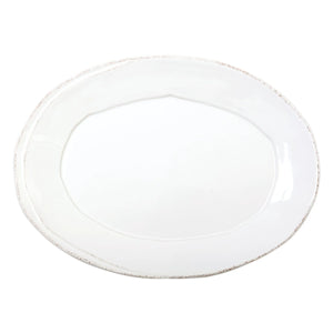 Lastra Small Oval Platter - White