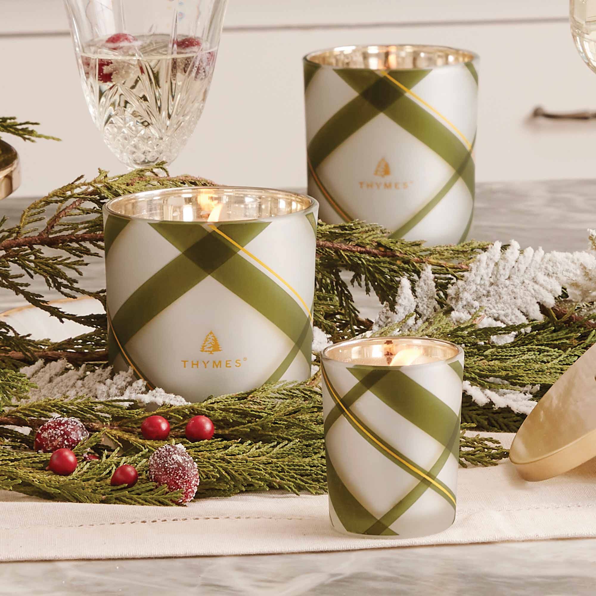 Frasier Fir Frosted Plaid Medium Candle