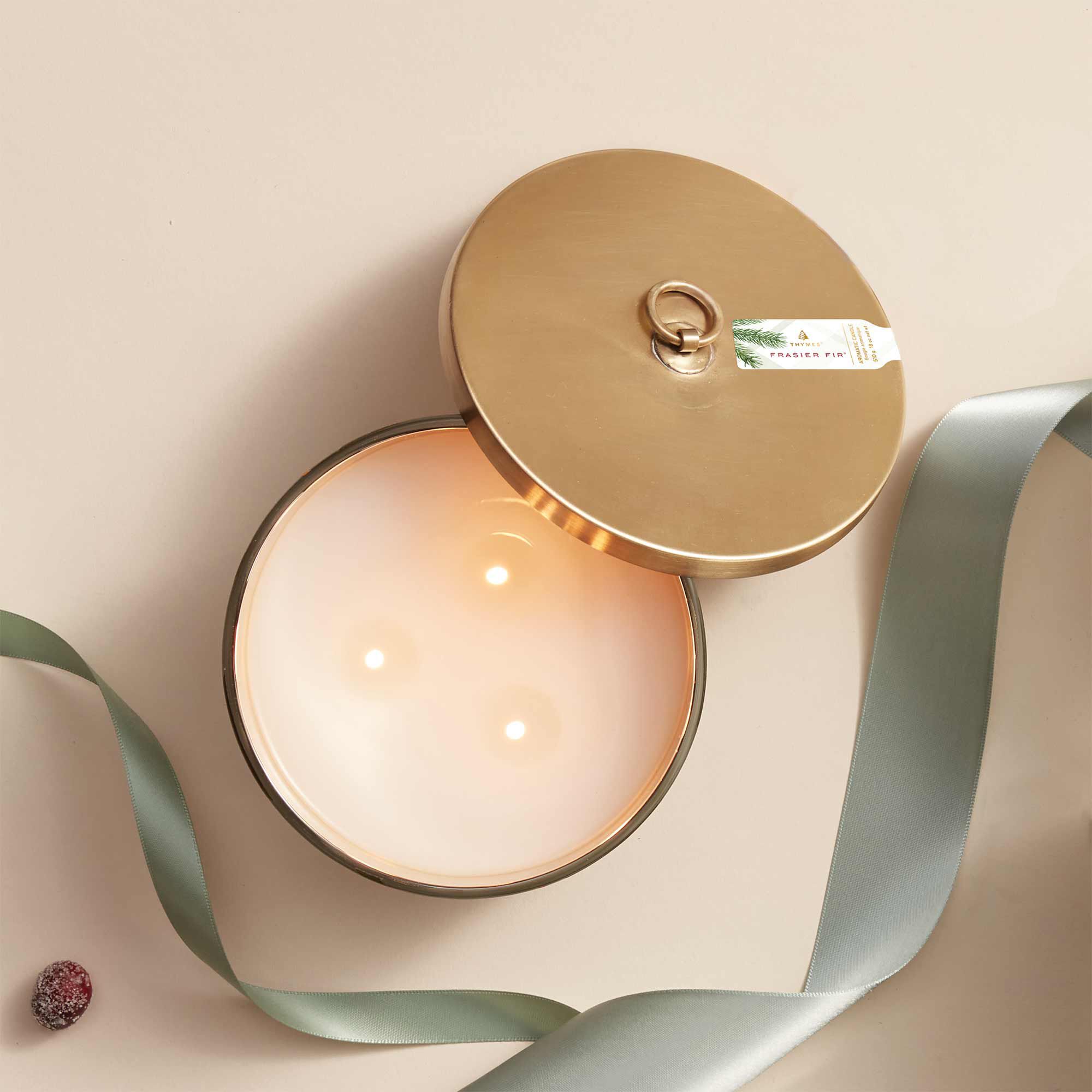 Frasier Fir Frosted Plaid 3-Wick Poured Candle