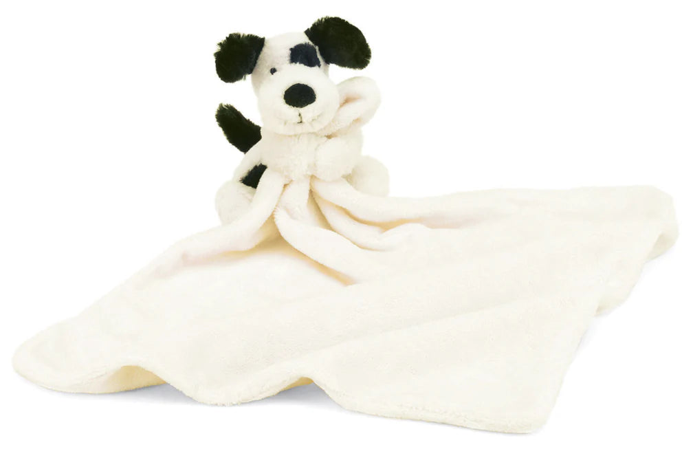 Bashful Black & Cream Puppy Soother by Jellycat