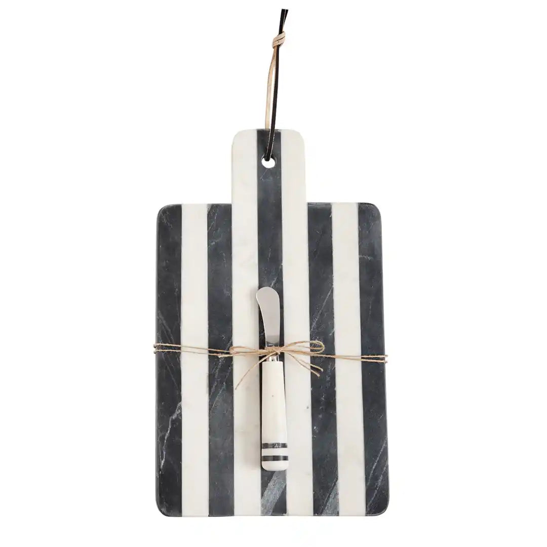 Paddle Stripe Marble Serving Board Set