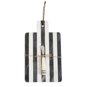 Paddle Stripe Marble Serving Board Set