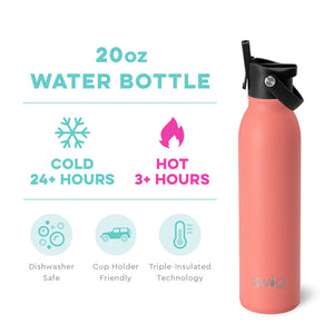 Coral Flip + Sip Water Bottle (20oz)