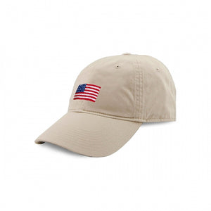 American Flag Needlepoint Hat (Stone)